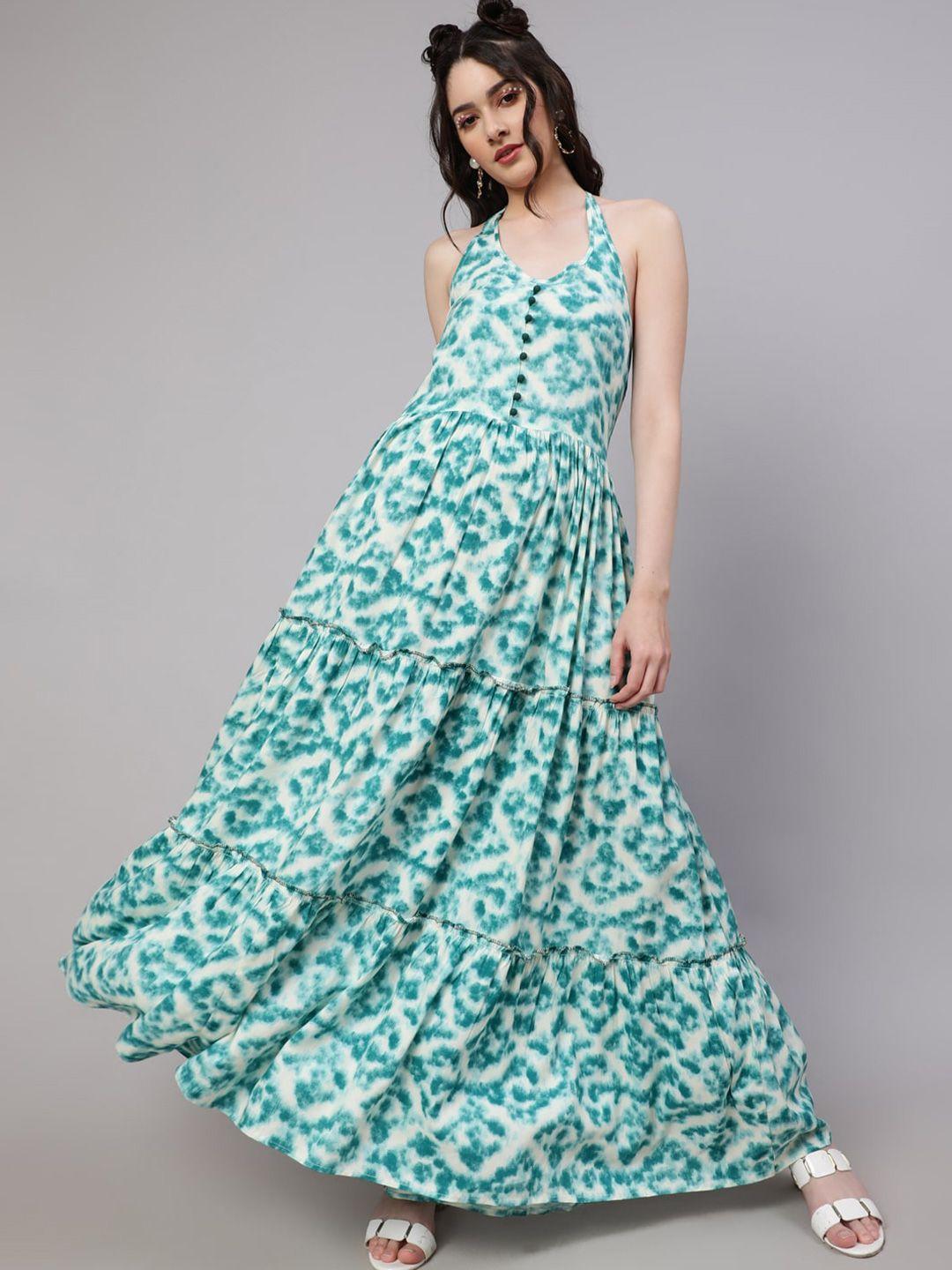 daevish floral printed halter neck maxi dress