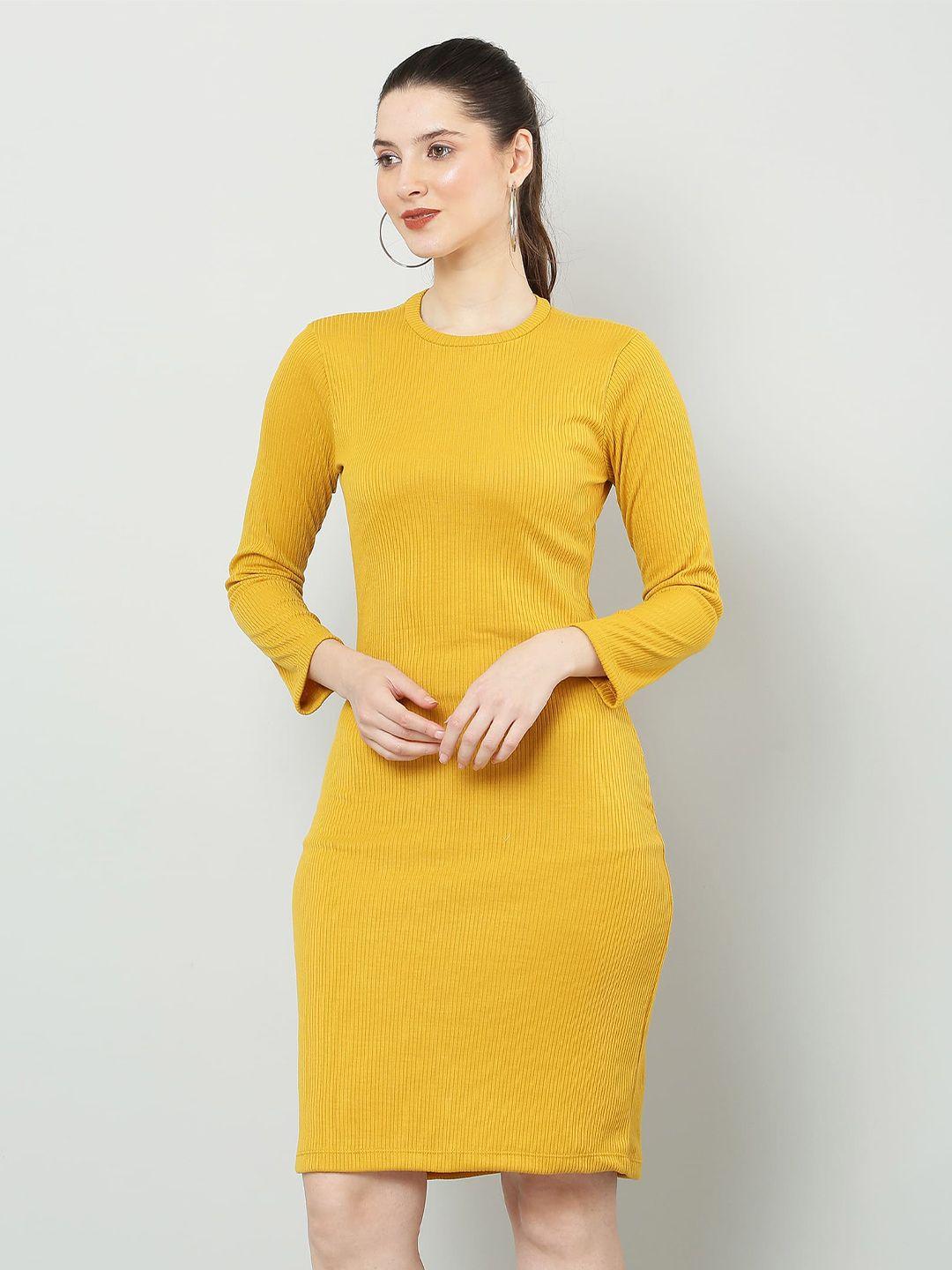 sqew long sleeves cotton bodycon dress