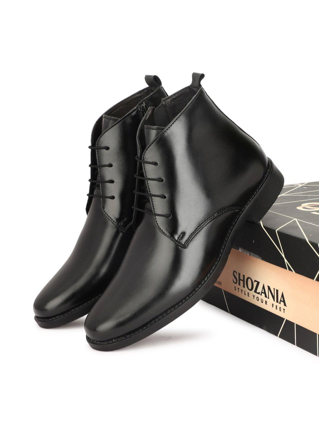 shozania men mid top leather work regular boots