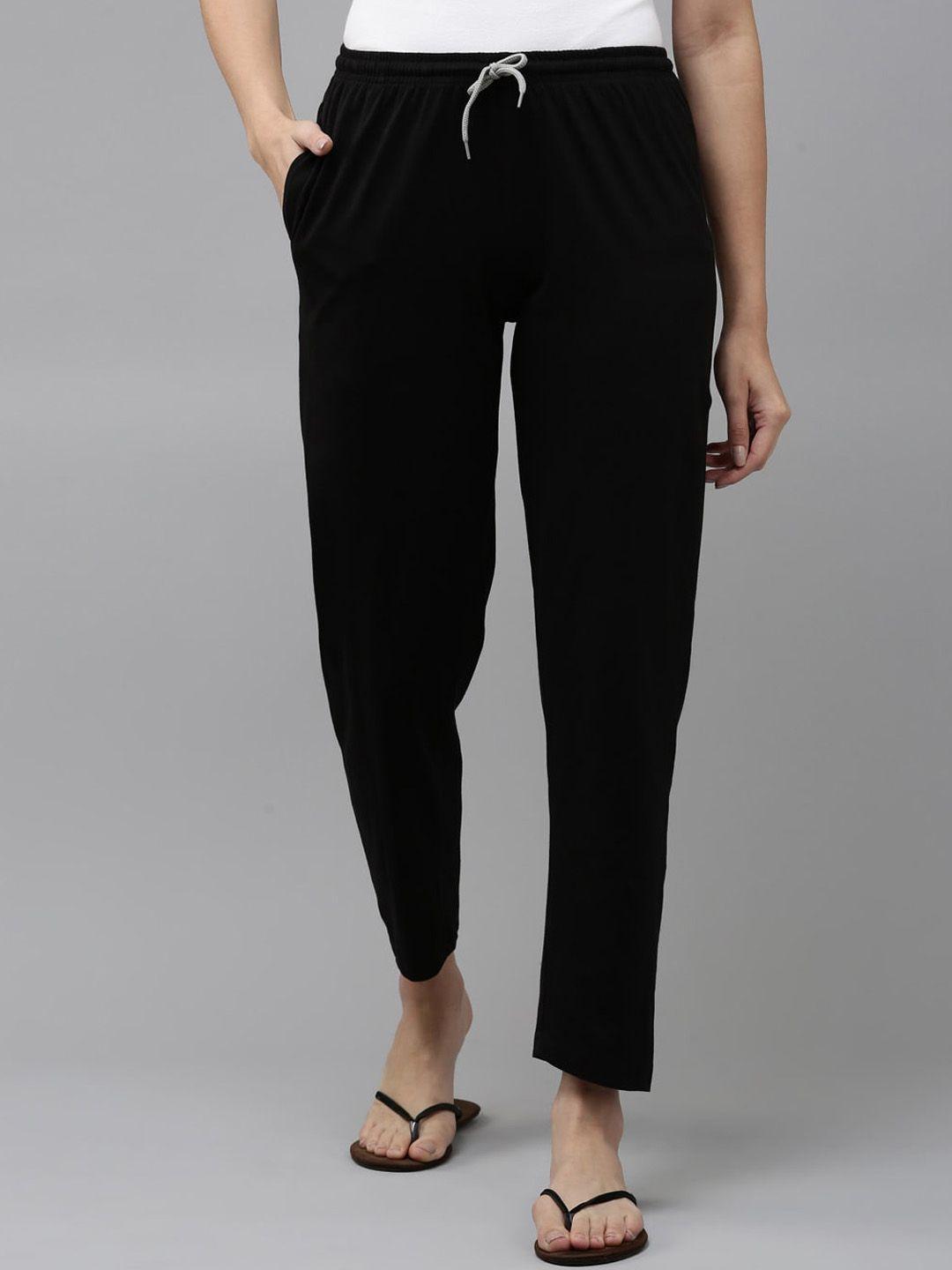 kryptic women mid-rise pure cotton lounge pants