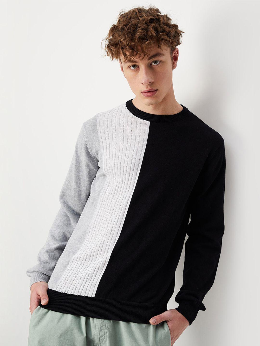 max colourblocked cotton pullover