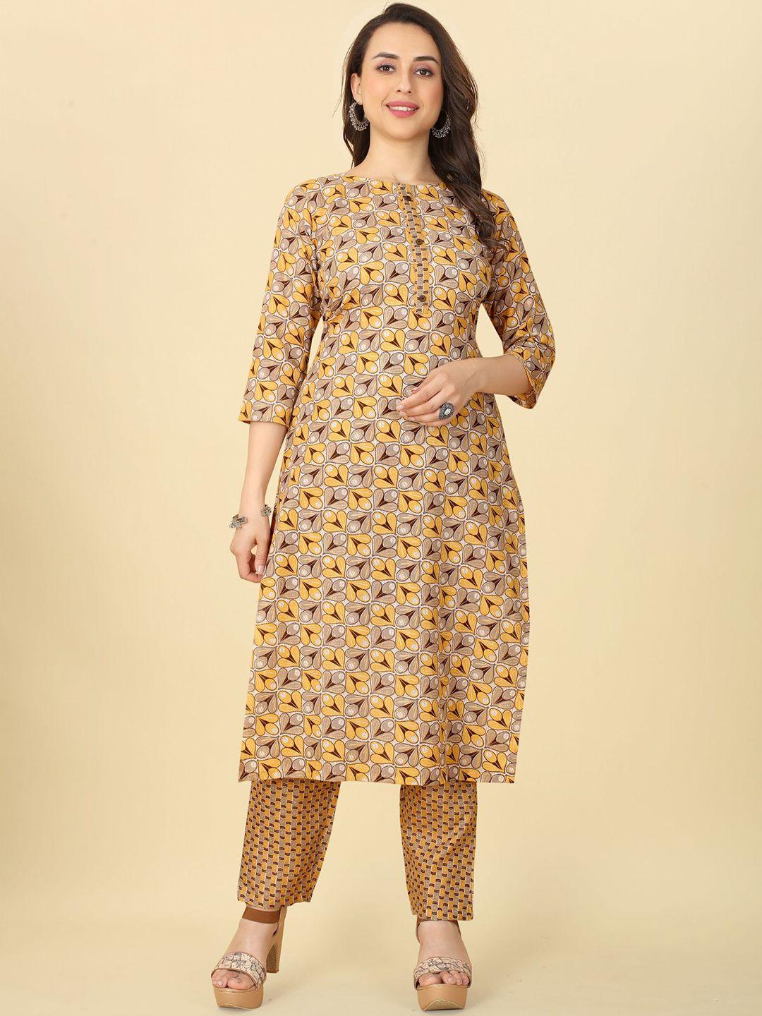 premroop- the style you love floral printed kurta with trousers