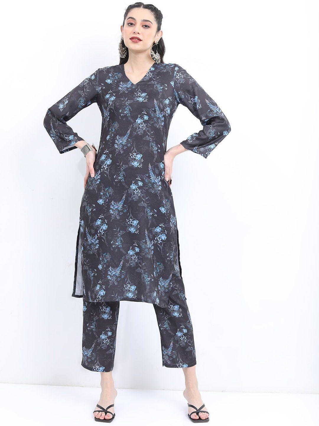 ketch floral printed regular straight kurta with palazzos