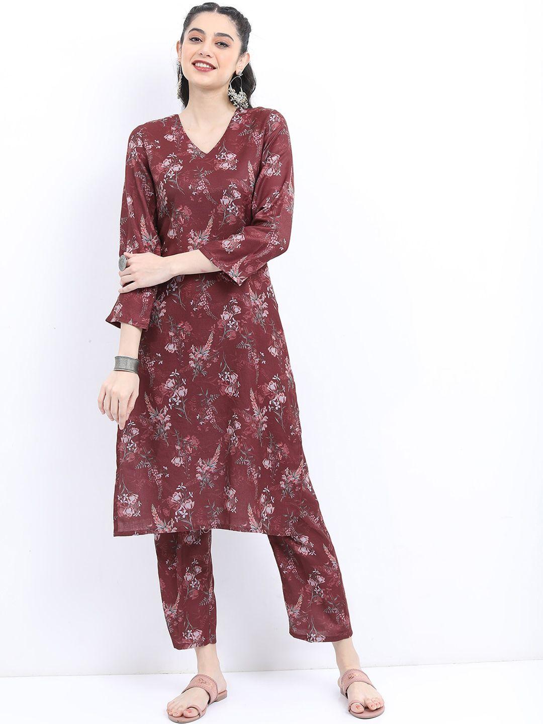 ketch floral printed regular kurta with palazzos