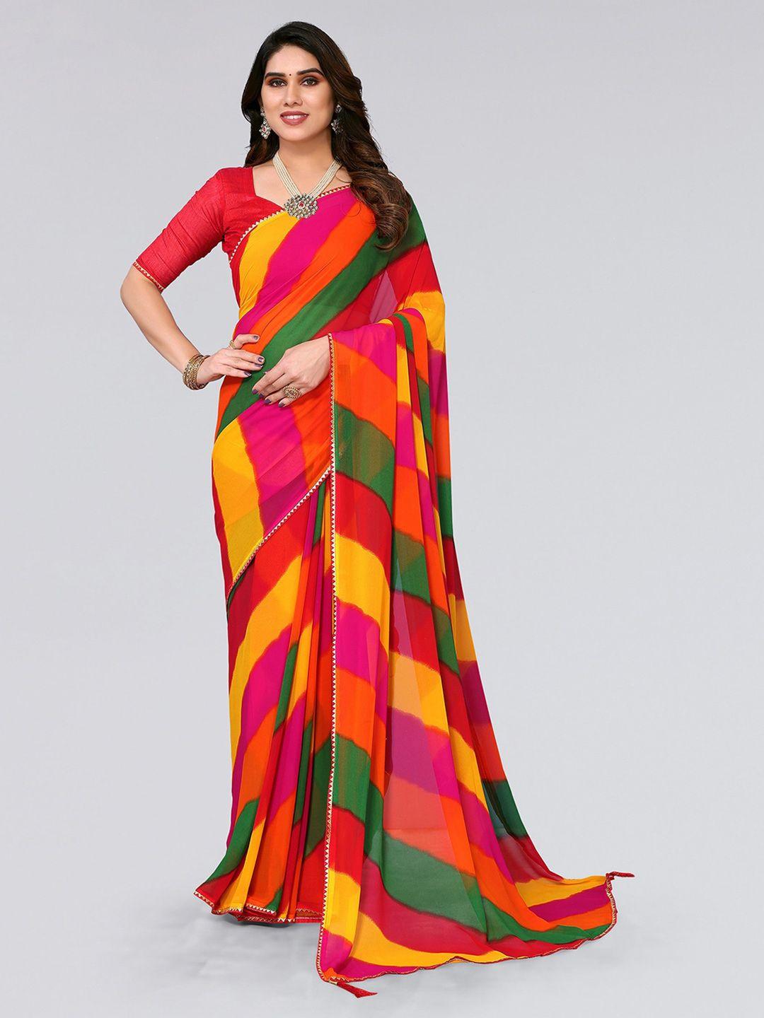 siril leheriya printed poly georgette leheriya saree