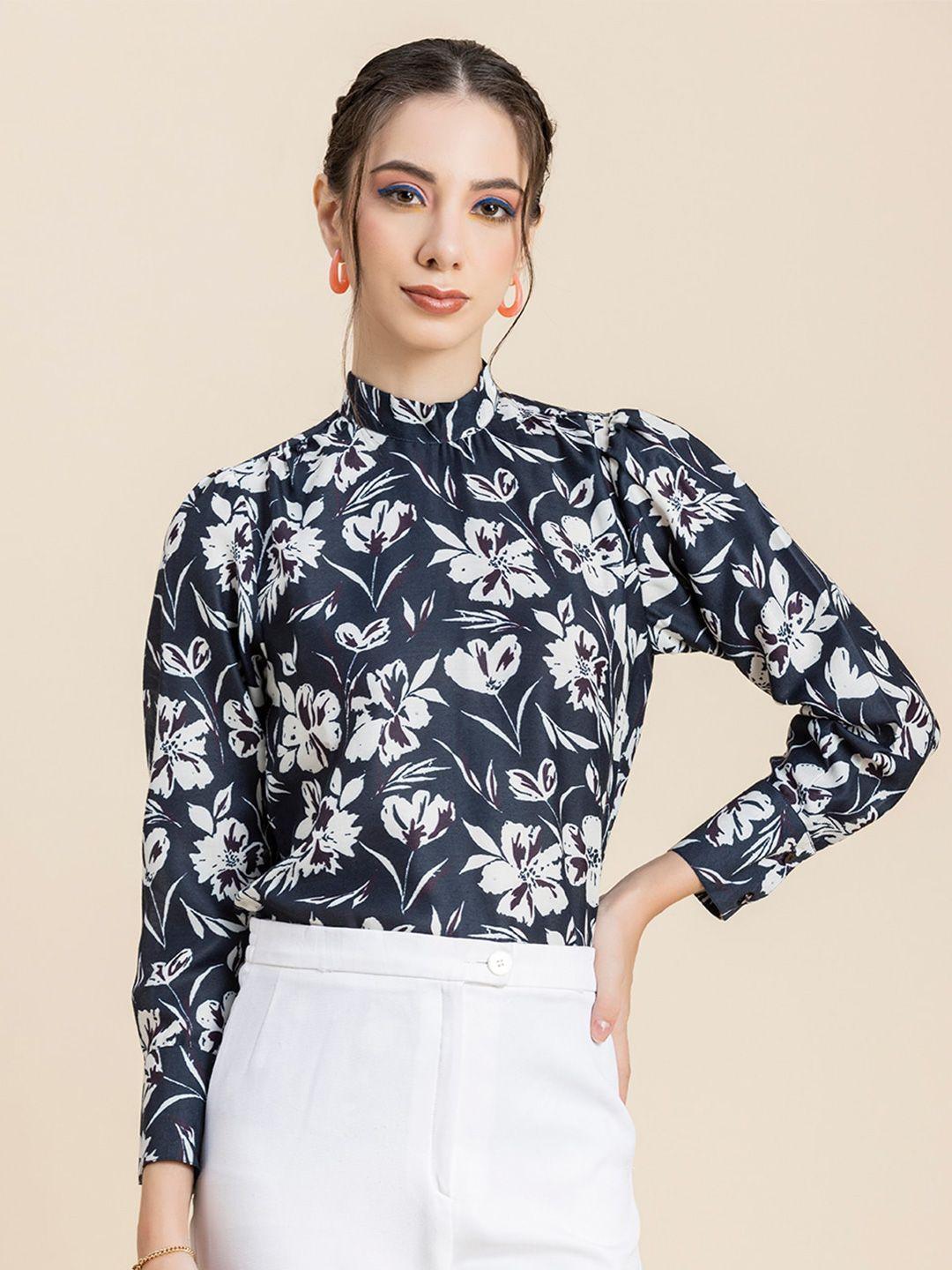 moomaya floral printed puff sleeve top