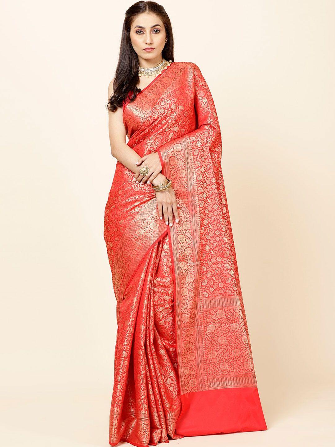 meena bazaar ethnic motifs woven design zari saree