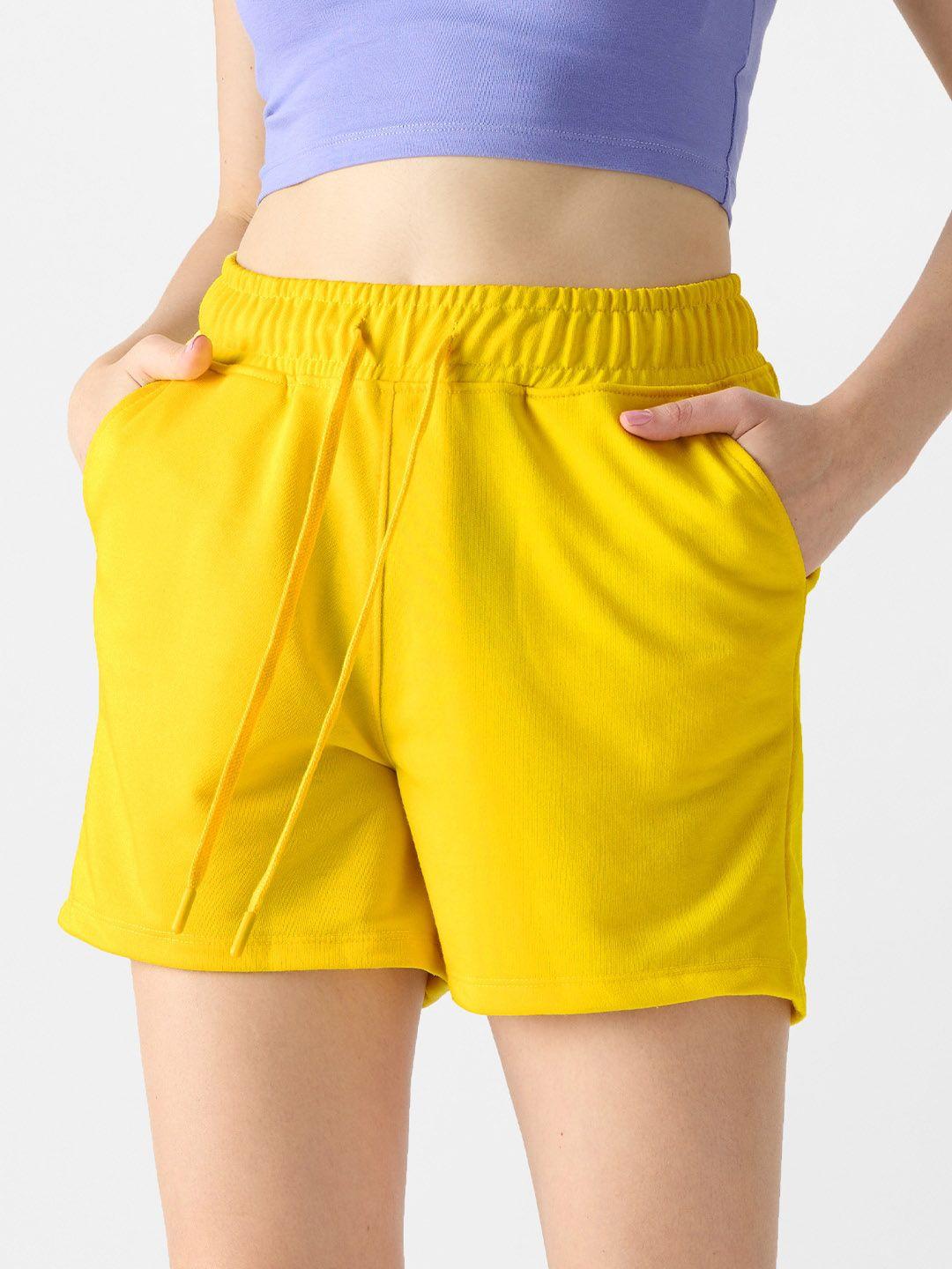 the souled store women mid-rise pure cotton regular shorts