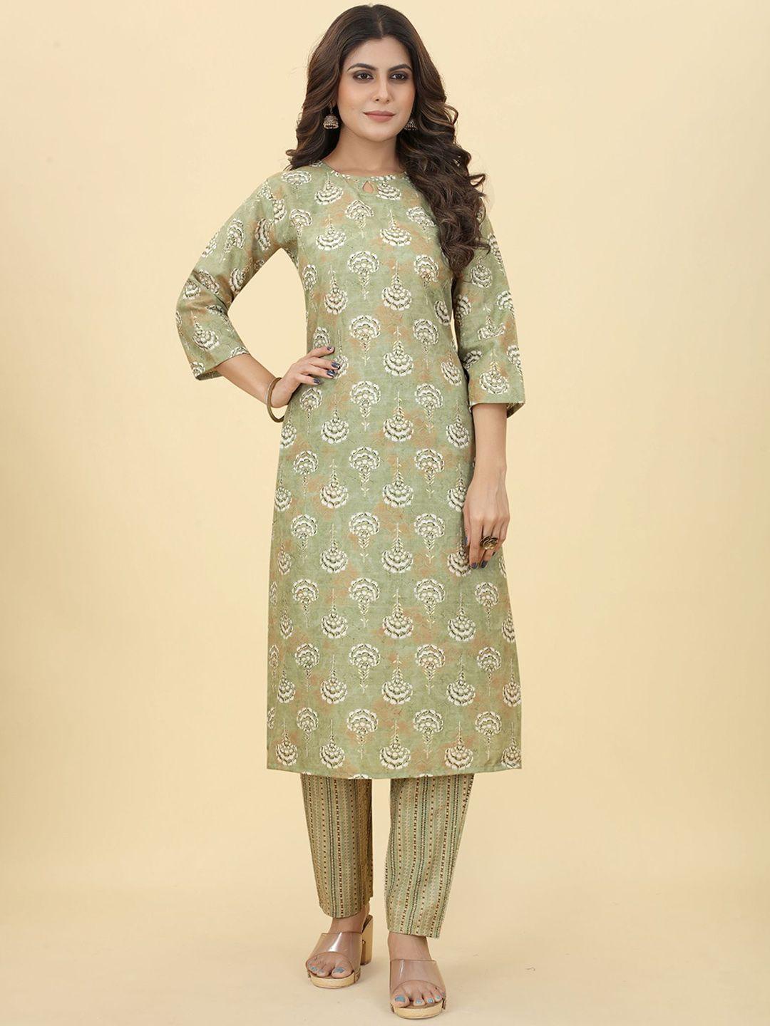 premroop- the style you love floral printed kurta with trousers