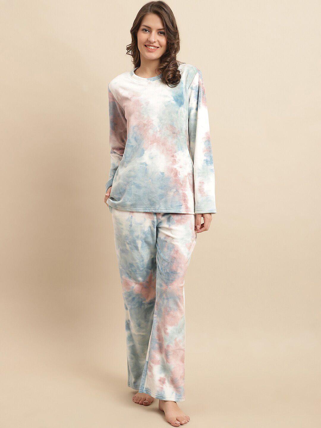 kanvin printed round neck nightsuit