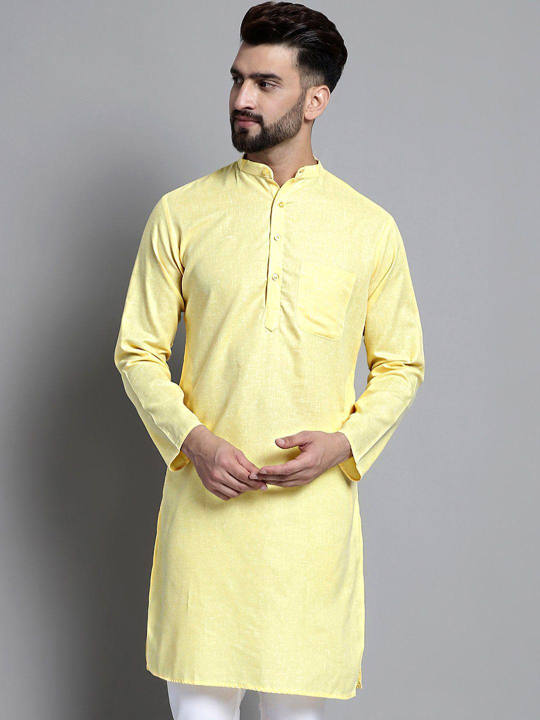 jompers woven design mandarin collar pure cotton straight kurta