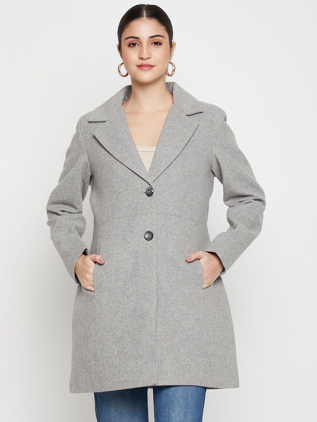 cantabil notched lapel longline overcoat