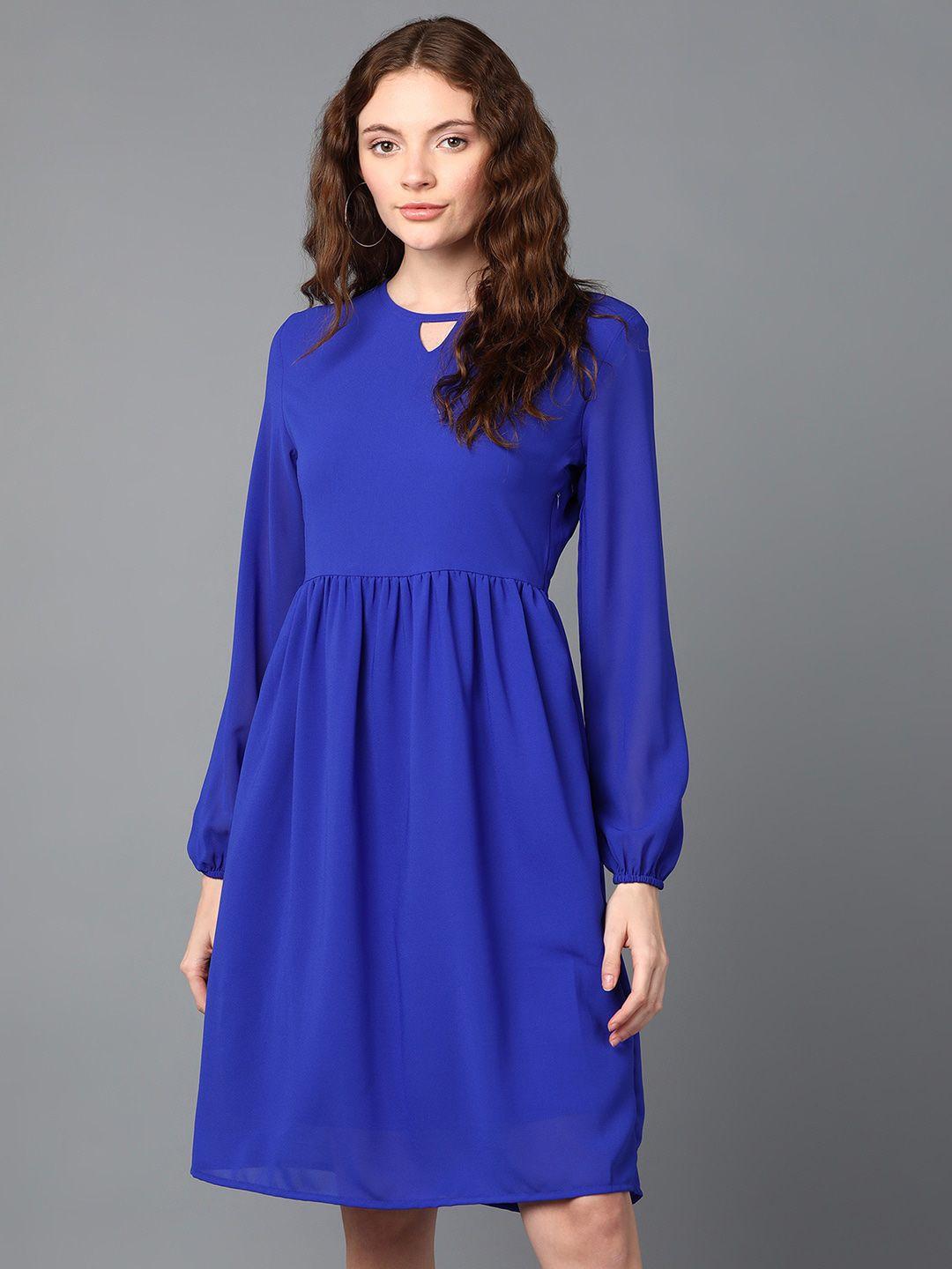 roadster long sleeves fit & flare above knee dress