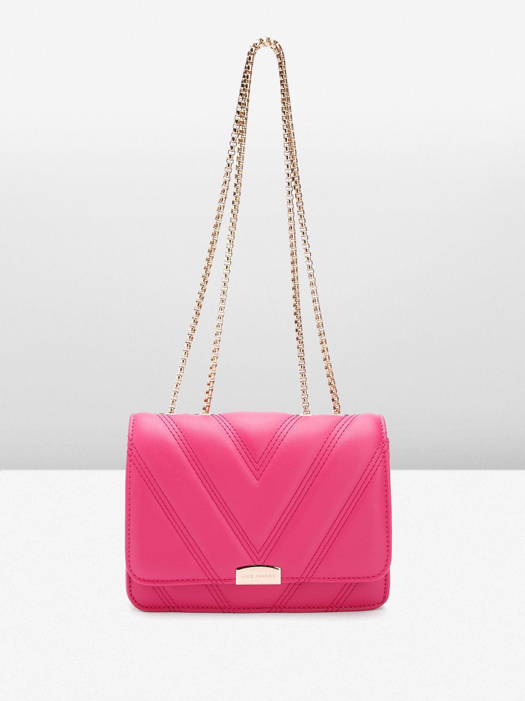 lino perros textured structured sling bag with quilted detail