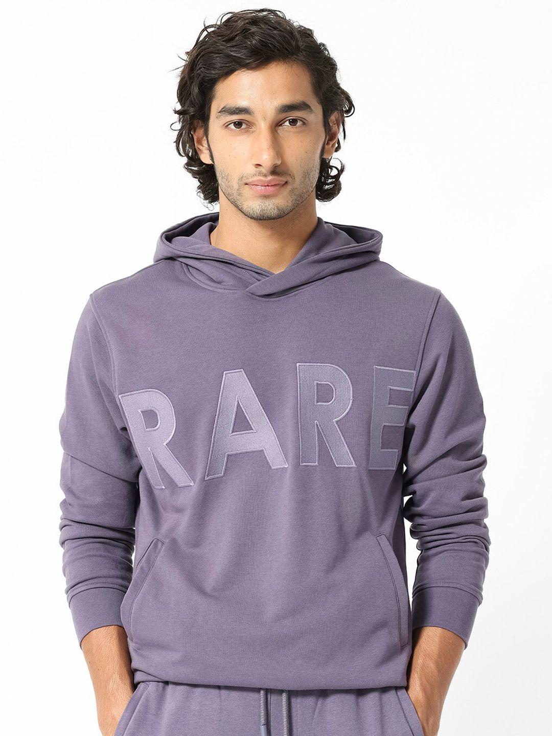 rare rabbit hooded typography printed sweatshirt