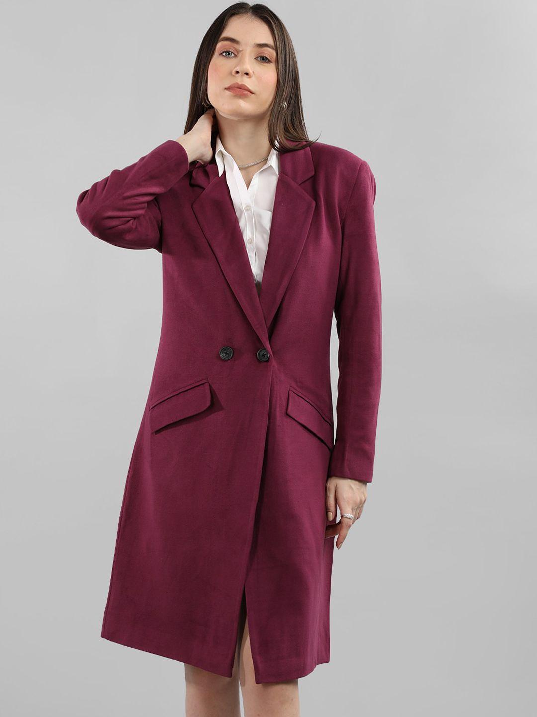 dlanxa notched lapel longline woolen overcoats