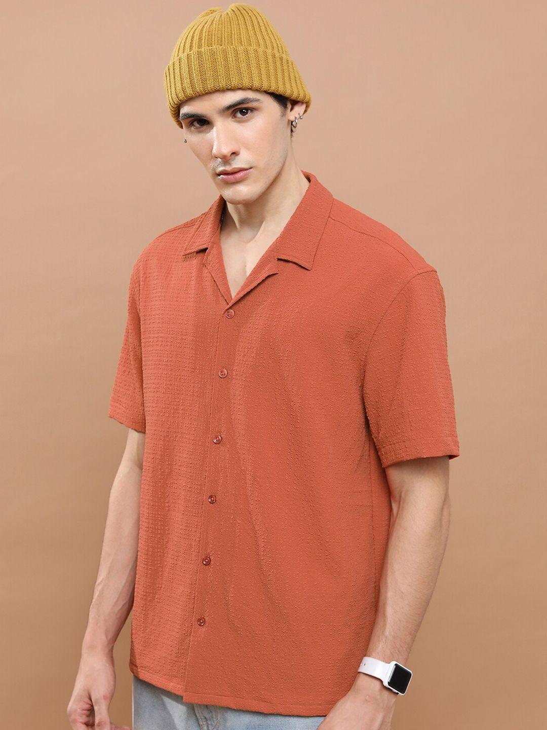 highlander unisex drop-shoulder oversized textured shirt