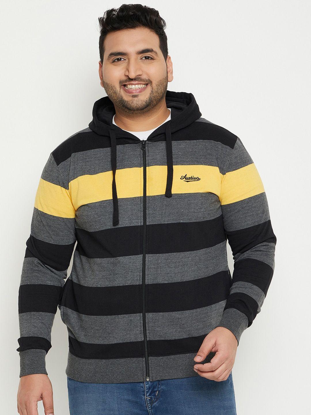 austivo striped hooded sweatshirt