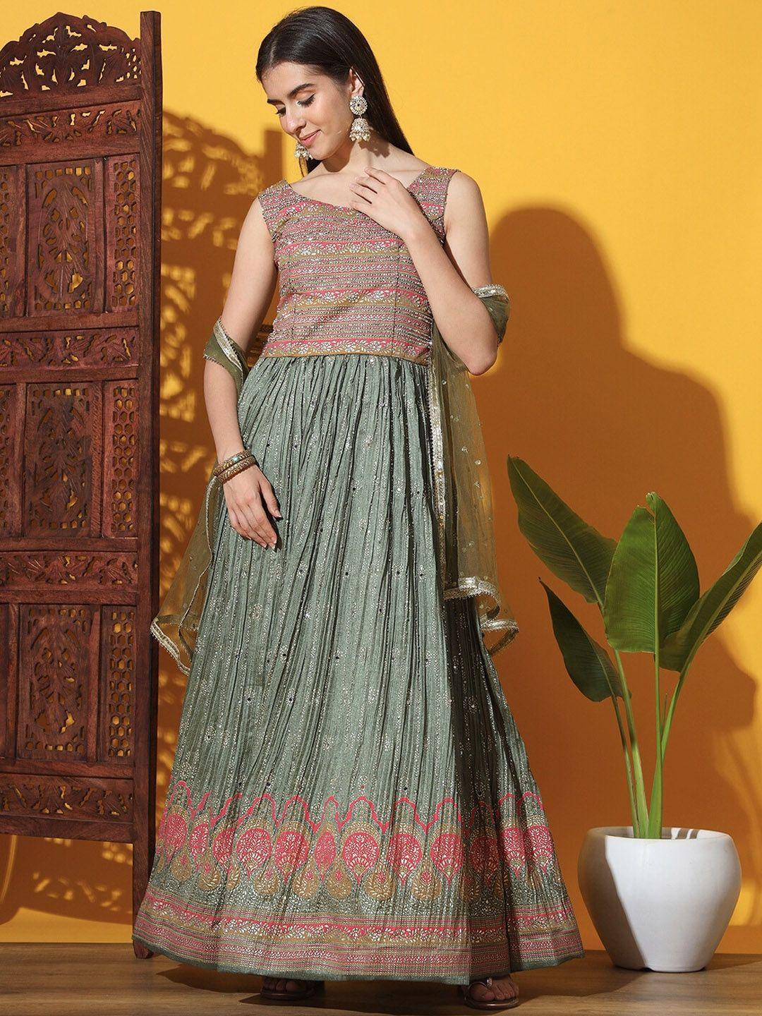 chhabra 555 embellished maxi ethnic dresses with dupatta