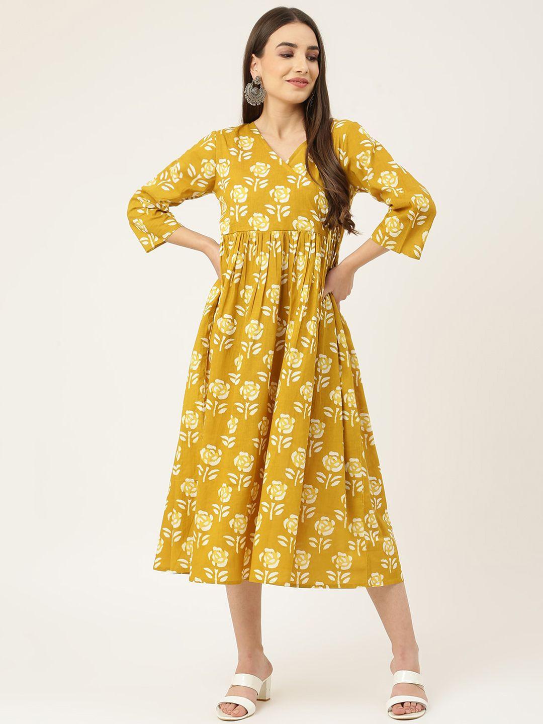 kalini floral print fit & flare midi dress