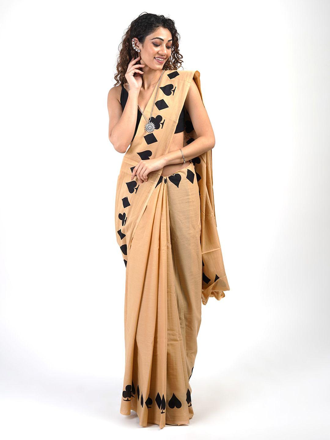 teejh printed border pure cotton saree