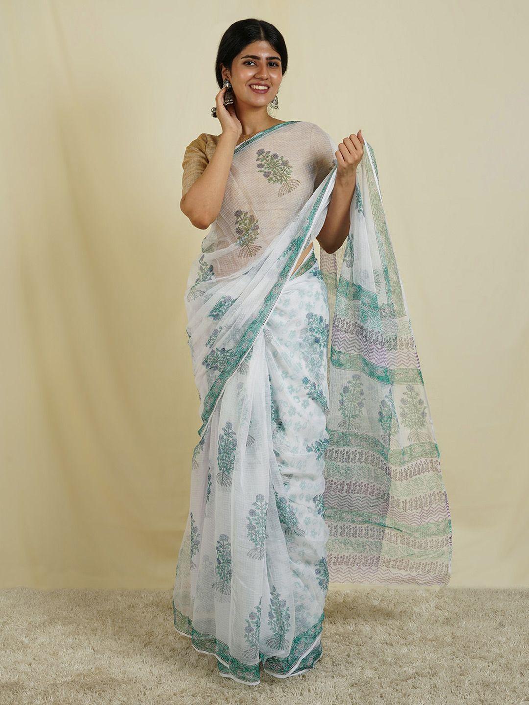 teejh ethnic motifs block printed kota saree