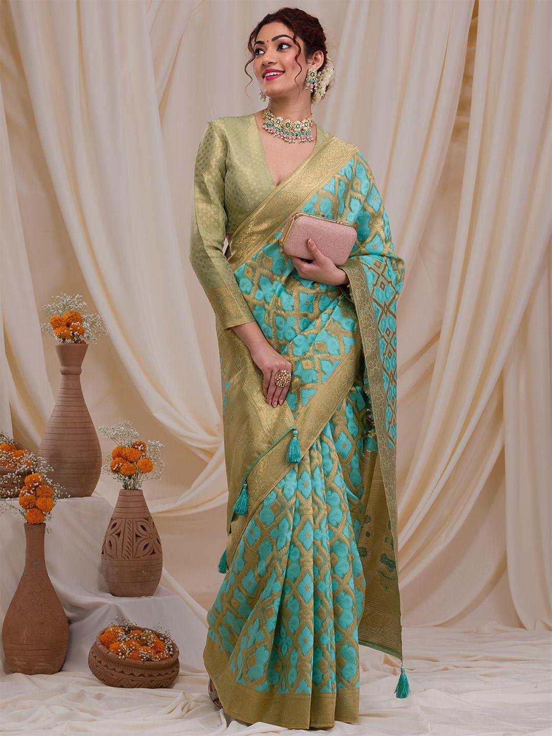 koskii ethnic motifs woven design zari saree