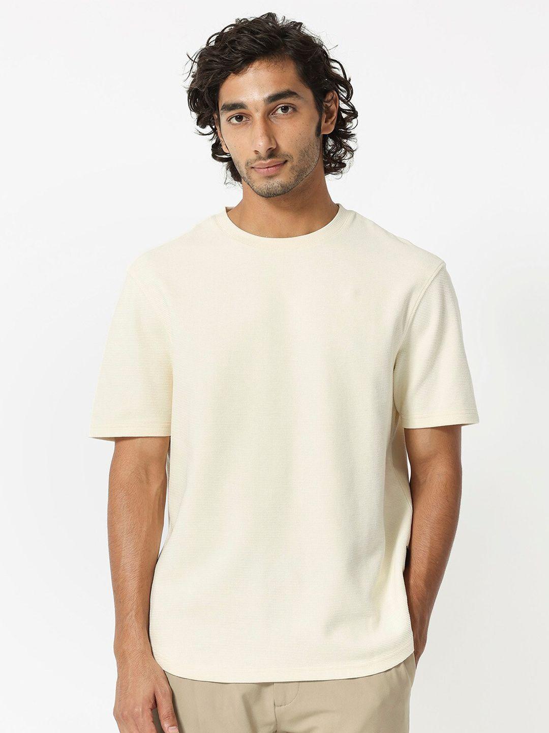 rare rabbit round neck slim fit cotton casual t-shirt