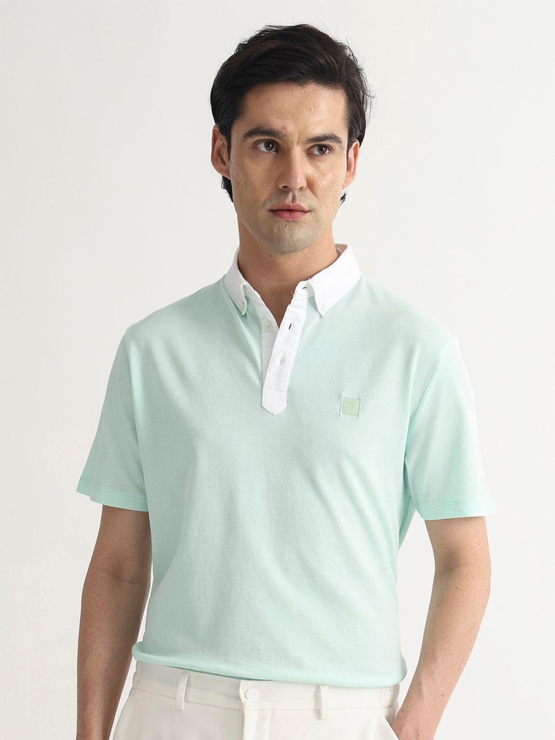 rare rabbit polo collar slim fit cotton casual t-shirt