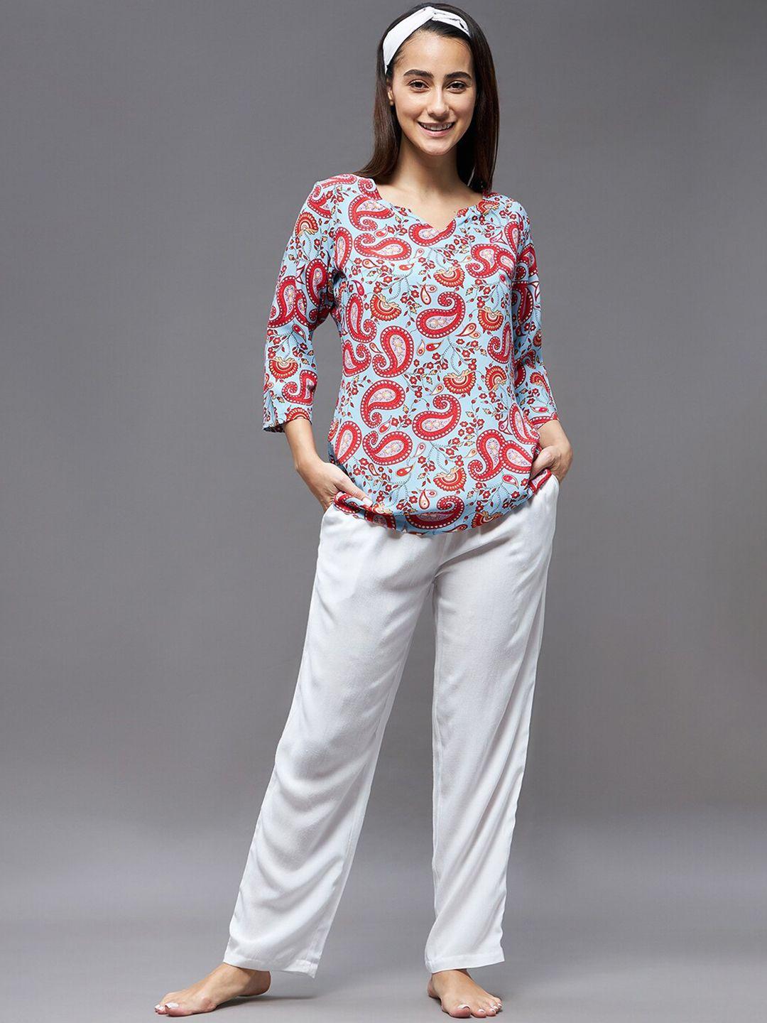 baesd ethnic motifs printed kurti with pyjama