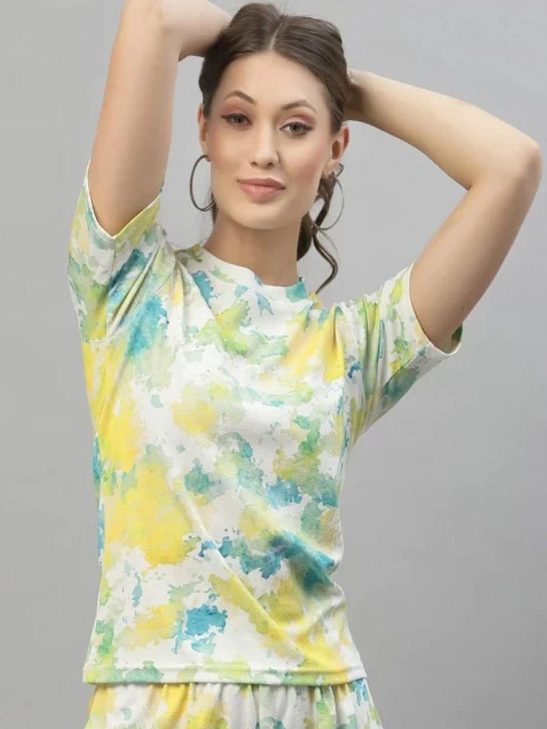 ekta textiles tie & dyed pure cotton t-shirt & joggers