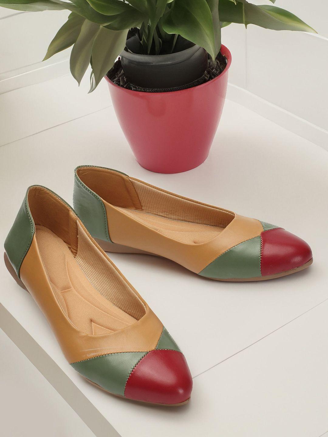 closho colourblocked pointed toe ballerinas