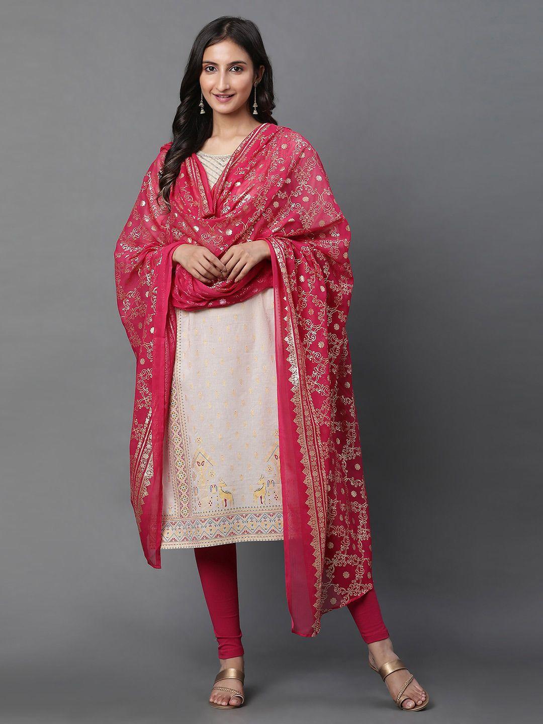 aurelia ethnic motif printed chiffon dupatta