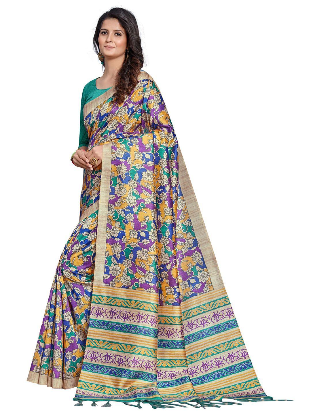 anouk ethnic motifs block print saree