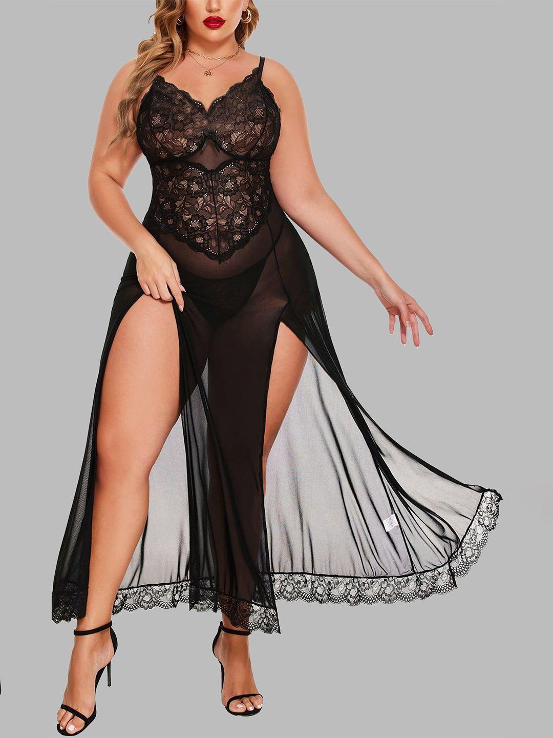 vaghbhatt self design shoulder straps net baby doll