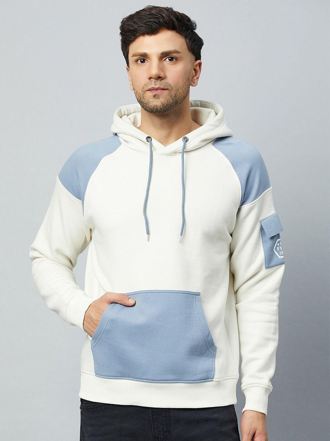 club york colourblocked hooded fleece pullover sweatshirt