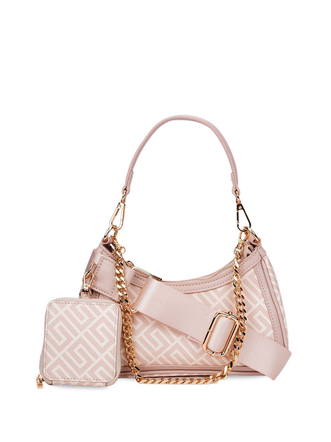 aldo pu printed structured hobo bag