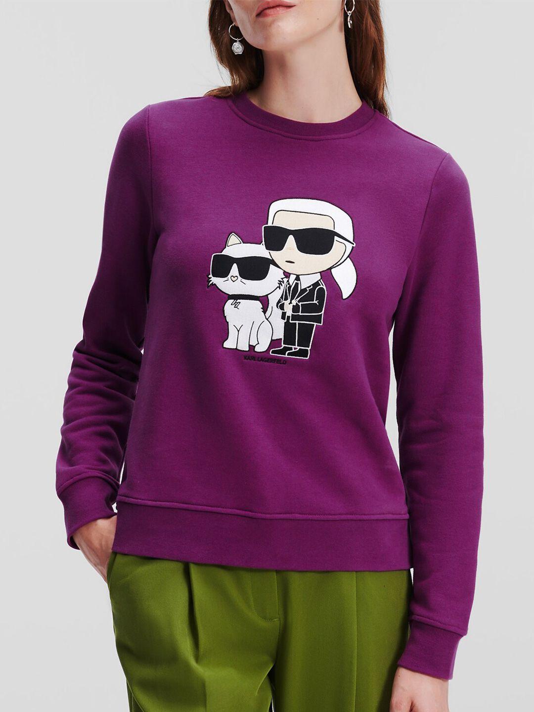 karl lagerfeld women purple sweatshirt