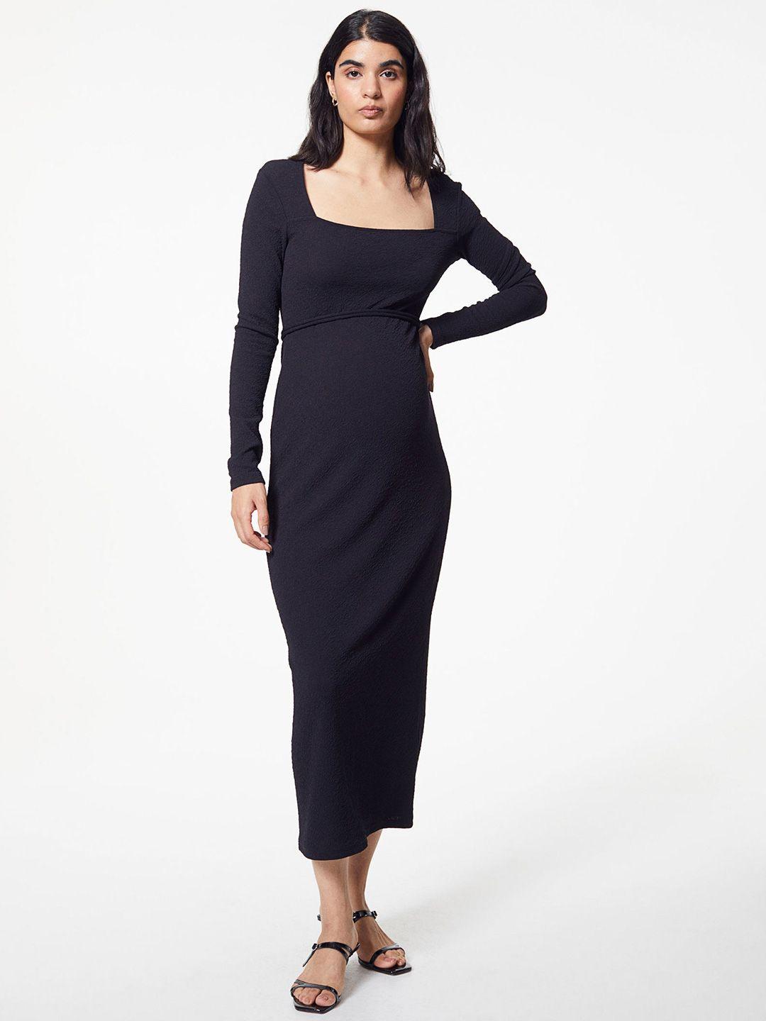 h&m mama tie-belt jersey crpe dress