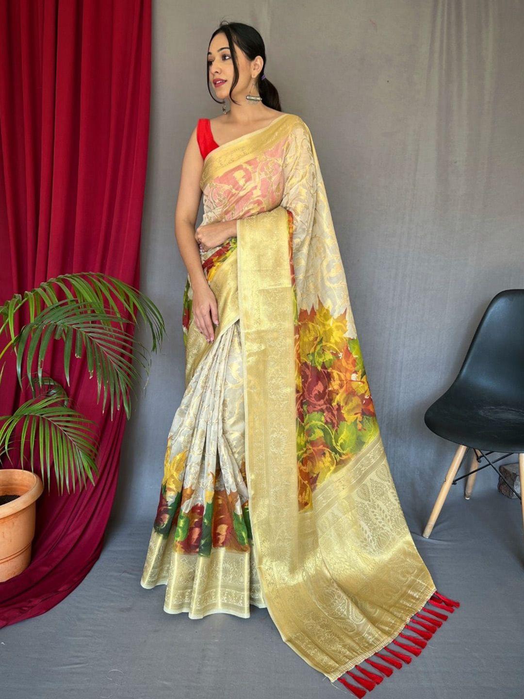 munir woven design zari organza saree