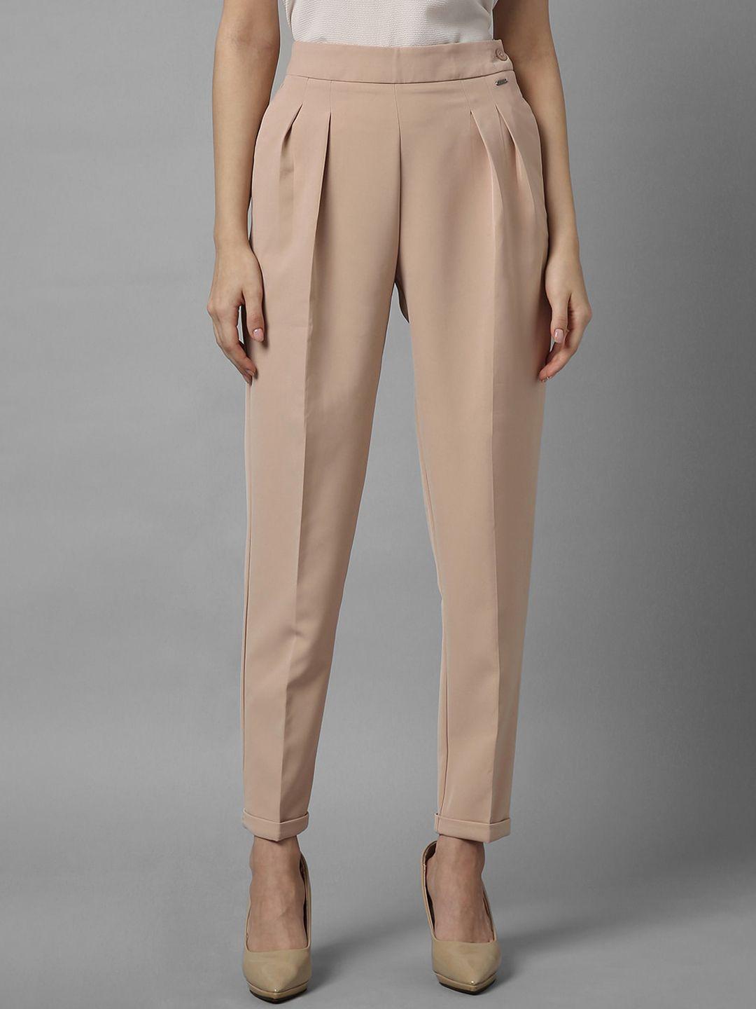 allen solly woman pleated formal regular trousers