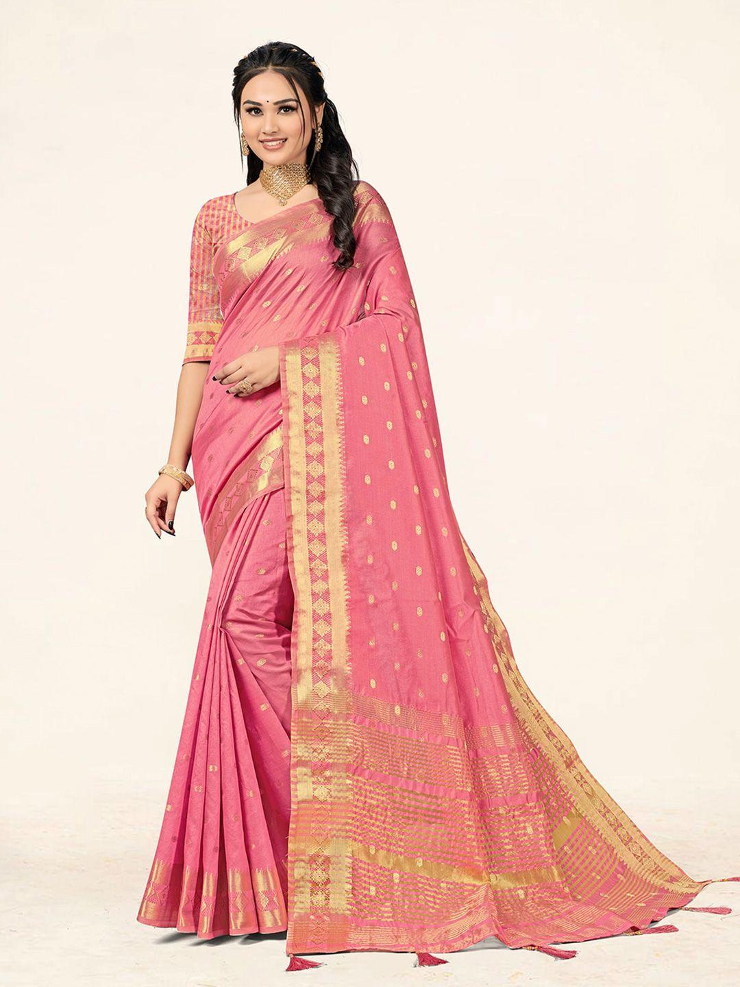 sweet smile fab ethnic motifs woven design zari saree