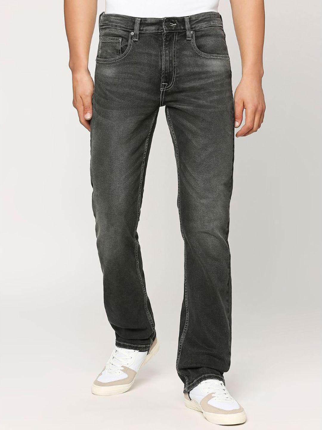 pepe jeans mid rise whiskers and chevrons clean look dark shade light fade jeans