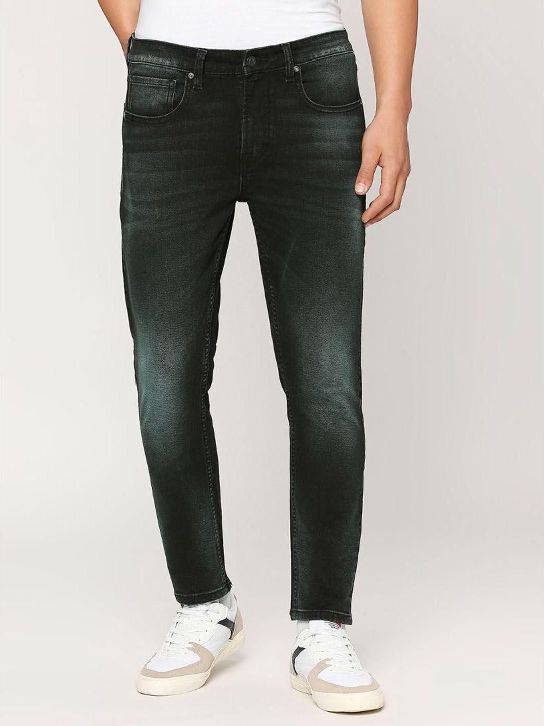 pepe jeans men skinny fit mid rise whiskers and chevrons stretchable  jeans