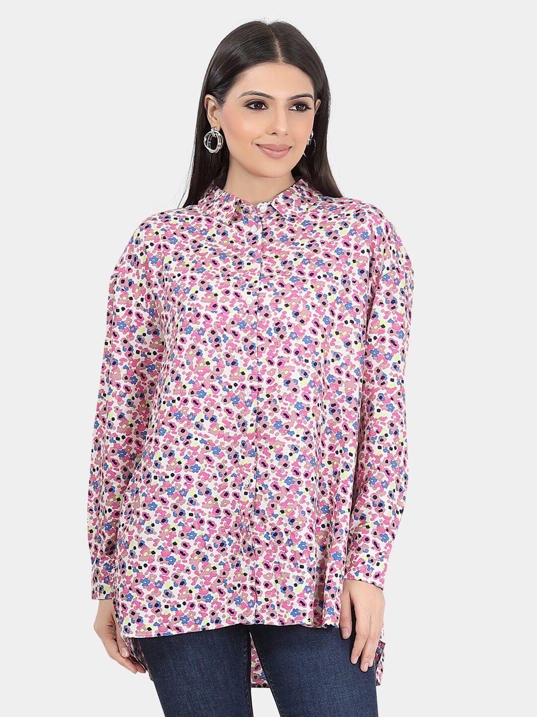 vastrado abstract printed oversized casual shirt