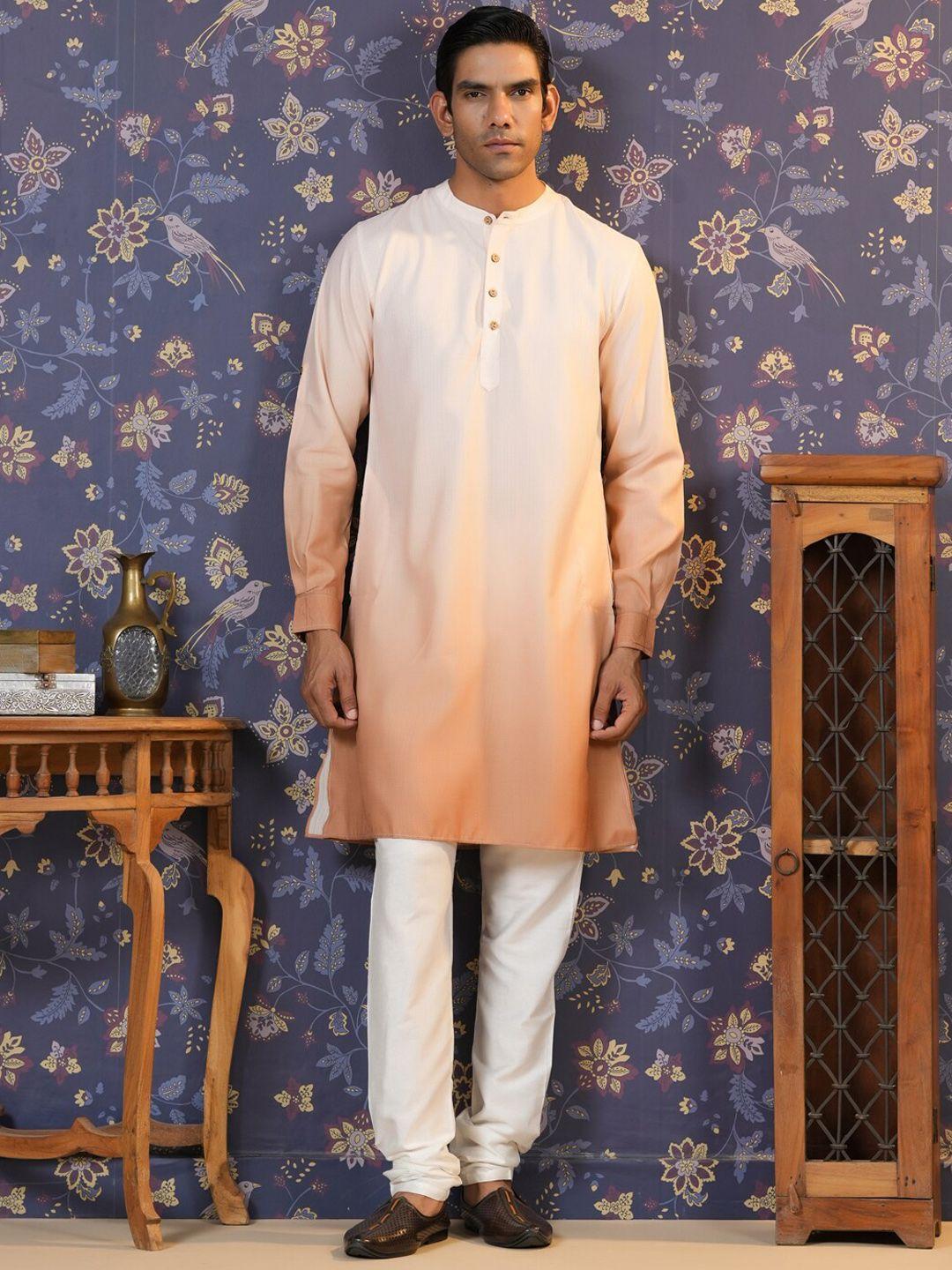 house of pataudi ombre band collar straight kurta