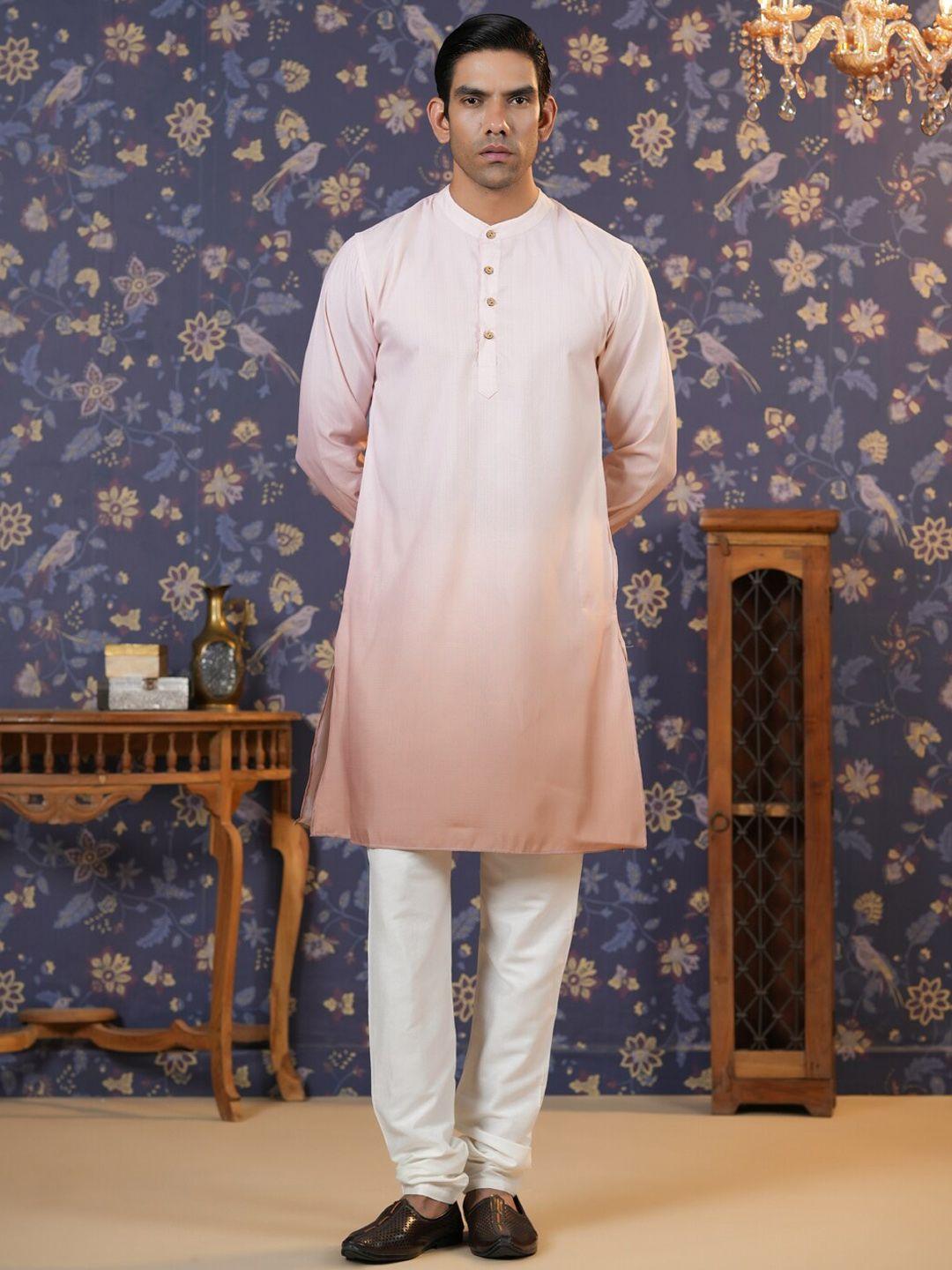 house of pataudi ombre band collar straight kurta