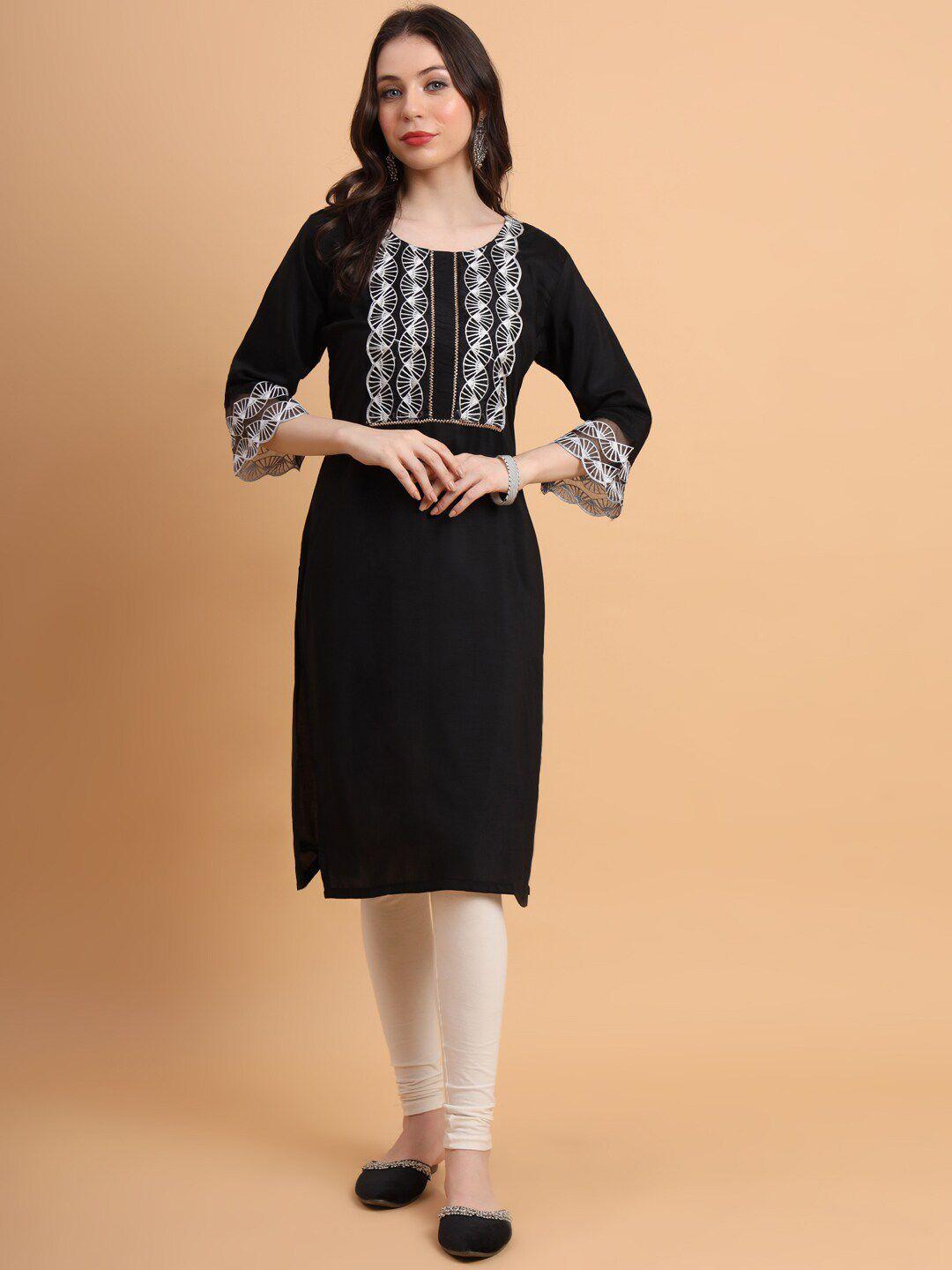 here&now embroidered flared sleeves kurta