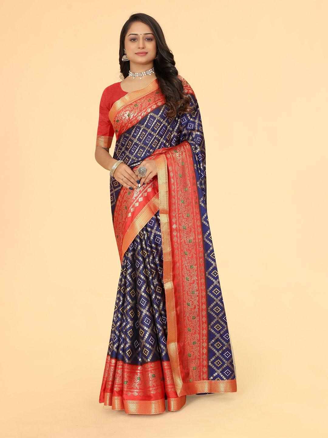 b4me.com geometric woven design zari patola saree