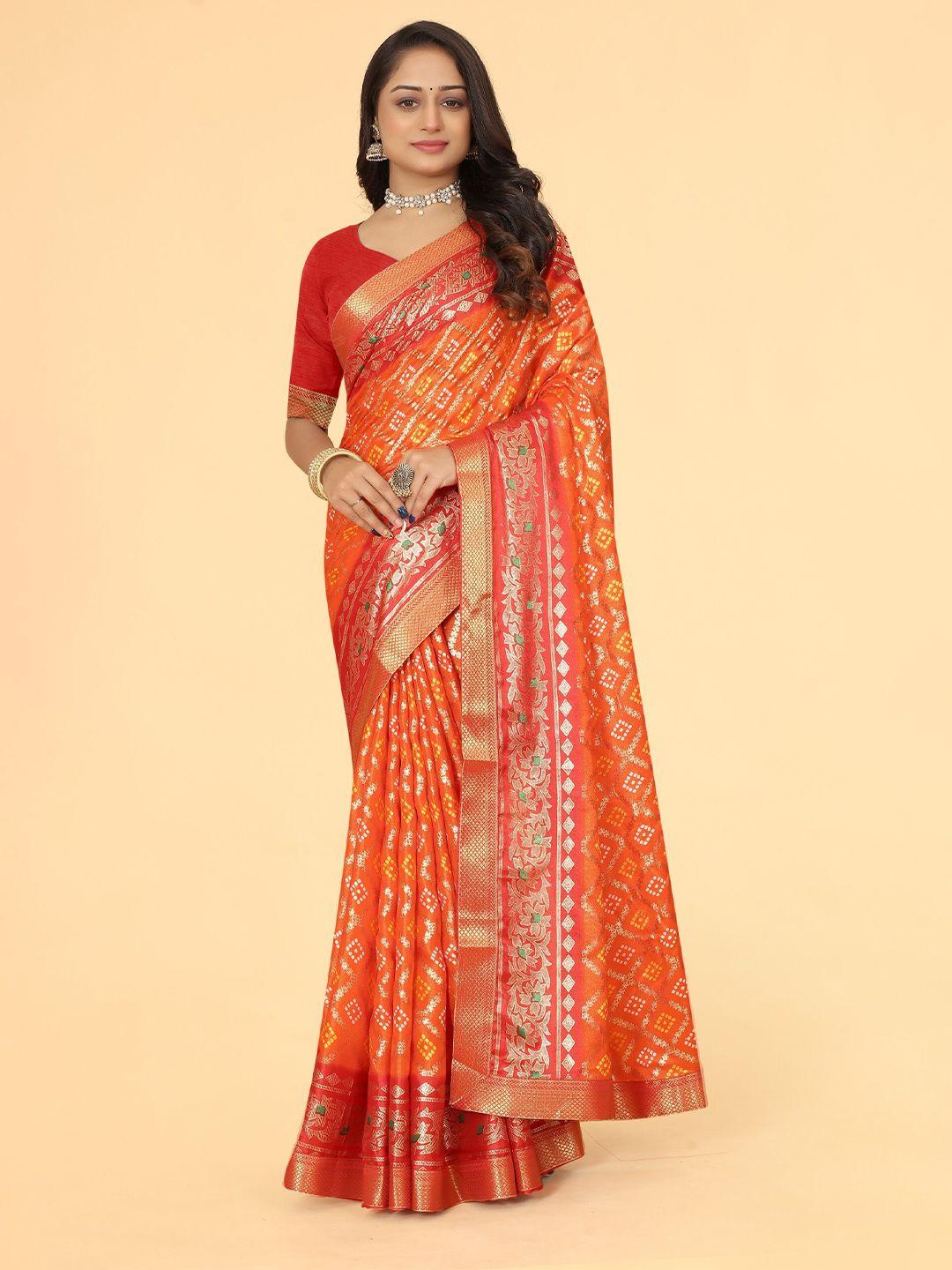 b4me.com geometric woven design zari patola saree